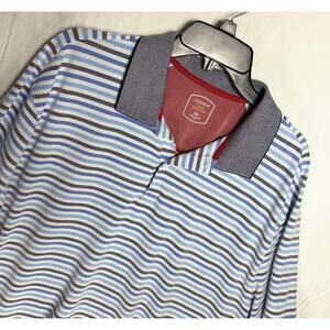 Daniel‎ Cremieux Mens Stripped Polo Shirt Blue and Black XXL Club 38